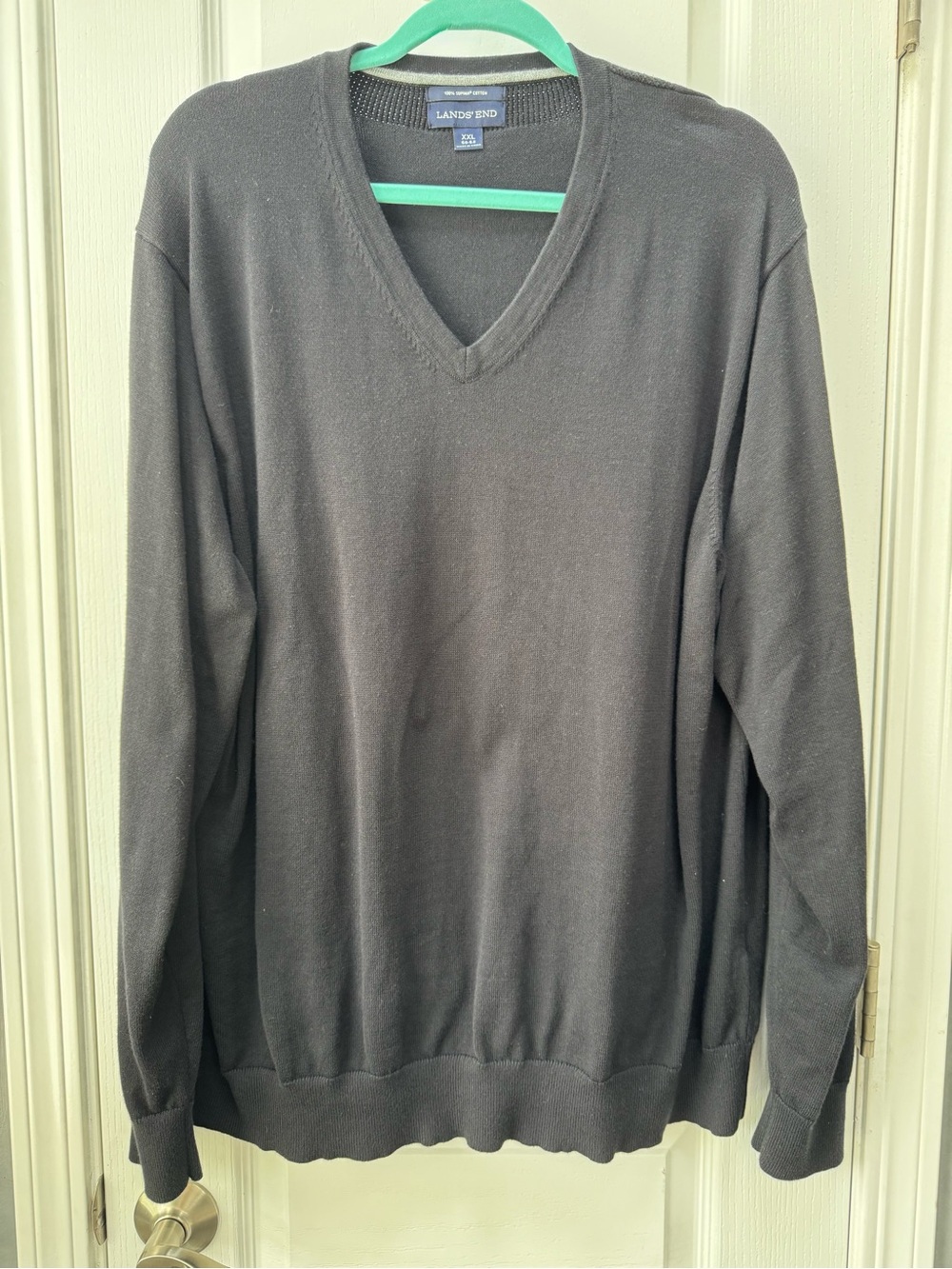 Lands' End 100% Supima Cotton V-neck Sweater